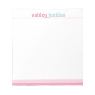 Bloc-notes minimaliste moderne rose et menthe à vo