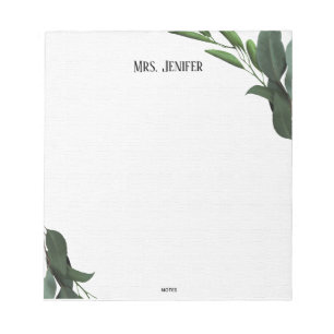 Bloc-notes minimaliste pour enseignant aux feuille