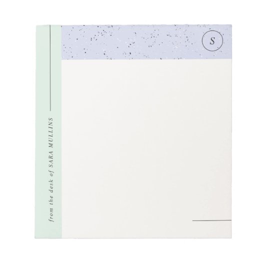 Bloc-notes minimaliste pour monogramme Terrazzo - (Devant)