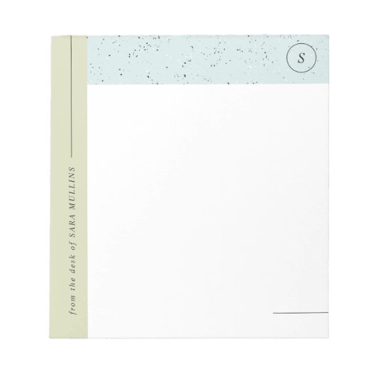 Bloc-notes minimaliste pour monogramme Terrazzo -  (Devant)