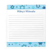 Bloc-notes Mitzvah - Étoile bleu clair de David (Devant)