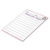 Bloc-notes modèle de test d'orthographe à l'école (Incliné)