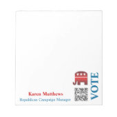 Bloc-notes Modèle Elephant Républicain (Devant)