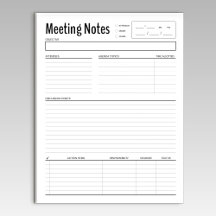 Bloc-notes Modèle Notes de réunion simples