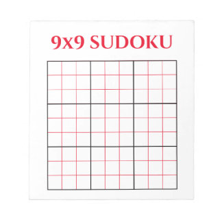 Bloc-notes Modèle simple Red 9x9 Sudoku