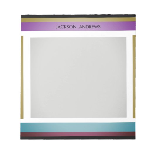 Bloc-notes moderne élégant en gras Nom personnalis (Devant)