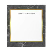 Bloc-notes moderne en marbre blanc noir (Devant)