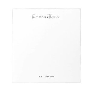 Bloc-notes moderne personnalisée mère de la mariée