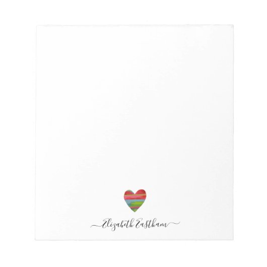 Bloc-notes moderne simple de script cardiaque (Devant)