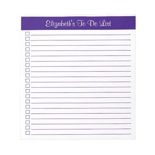 Bloc-notes moderne tendance violet une colonne Lis (Devant)