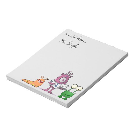 Bloc-notes modifiable pour les monstres de l'ensei (Tourné)