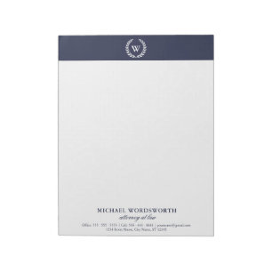 Bloc-notes Monogram Classic Élégant Professionnel