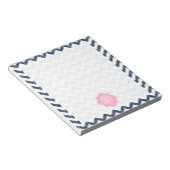 Bloc-notes monogrammé à motif chevron ikat bleu (Incliné)