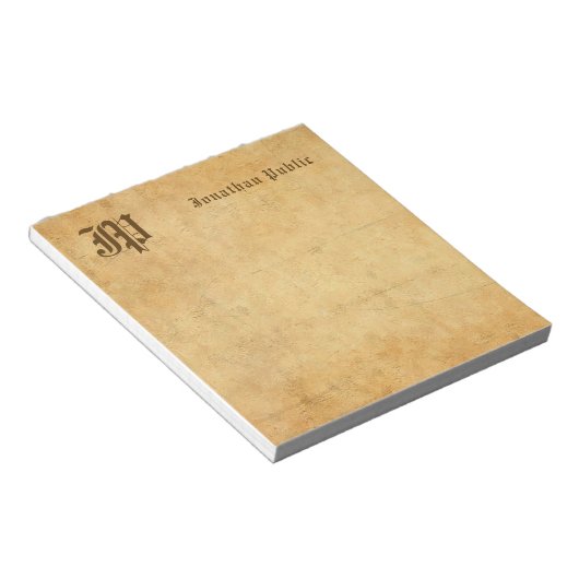 Bloc-notes Monogramme Calligraphie Texte Élégant M (Incliné)