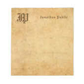 Bloc-notes Monogramme Calligraphie Texte Élégant M (Devant)