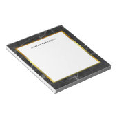 Bloc-notes monogrammé en marbre noir blanc moderne (Incliné)