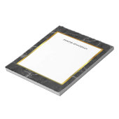 Bloc-notes monogrammé en marbre noir blanc moderne (Tourné)