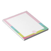 Bloc-notes monogramme moderne rose abstrait fémini (Incliné)