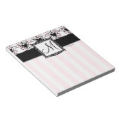 Bloc-notes monogramme personnalisé Coeurs noirs Ba (Incliné)