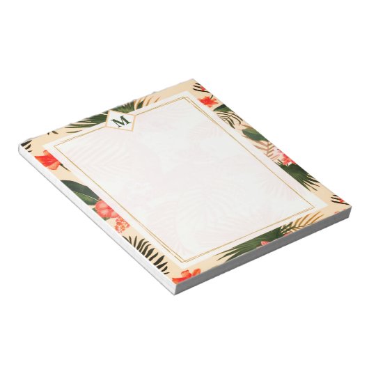 Bloc-notes monogramme plantes tropicales (Incliné)