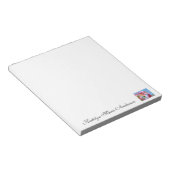 Bloc-notes Monogramme Votre Nom Fleurs de Lys Rose (Incliné)