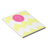 Bloc-notes monographique rose et jaune Chevron (Incliné)