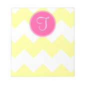 Bloc-notes monographique rose et jaune Chevron (Devant)