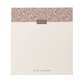 Bloc-notes Motif Boho Ikat Zig Zag - Brown (Devant)
