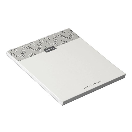 Bloc-notes Motif Boho Ikat Zig Zag - Gris (Incliné)