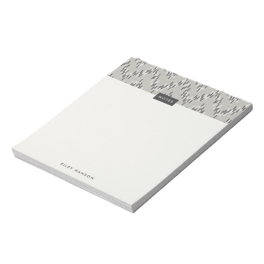 Bloc-notes Motif Boho Ikat Zig Zag - Gris (Tourné)