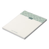Bloc-notes Motif Boho Ikat Zig Zag - Turquoise (Tourné)