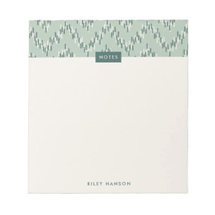 Bloc-notes Motif Boho Ikat Zig Zag - Turquoise
