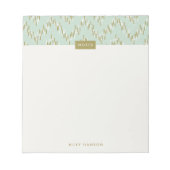 Bloc-notes Motif Boho Ikat Zig Zag - Vert (Devant)