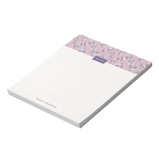 Bloc-notes Motif Boho Ikat Zig Zag - Violet (Tourné)