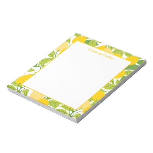 Bloc-notes Motif citron jaune vif (Tourné)