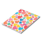 Bloc-notes Motif Coeurs colorés (Tourné)