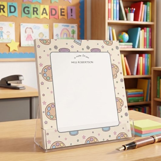 Bloc-notes motif d'art pastel Note de l'enseignant
