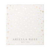 Bloc-notes Motif Élégant Chic Gold Stars (Devant)