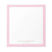 Bloc-notes Motif en treillis rose féminin mignon (Devant)