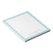 Bloc-notes Motif en treillis Turquoise (Incliné)