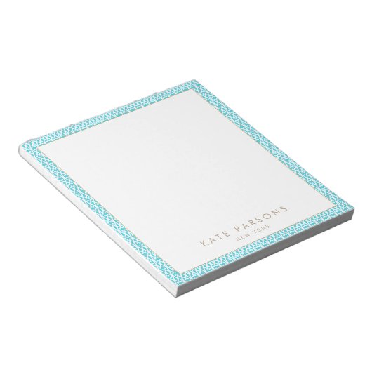 Bloc-notes Motif en treillis Turquoise (Incliné)