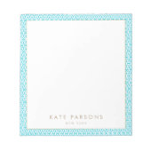 Bloc-notes Motif en treillis Turquoise (Devant)