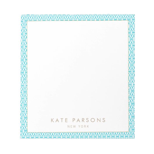 Bloc-notes Motif en treillis Turquoise (Devant)