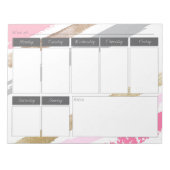 Bloc-notes Motif hebdomadaire Pink & Gold (Devant)