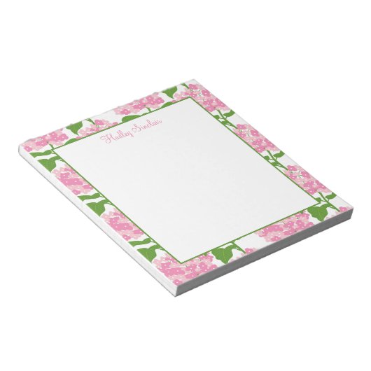 Bloc-notes Motif Hydrangea rose (Incliné)