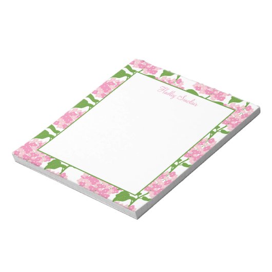 Bloc-notes Motif Hydrangea rose (Tourné)