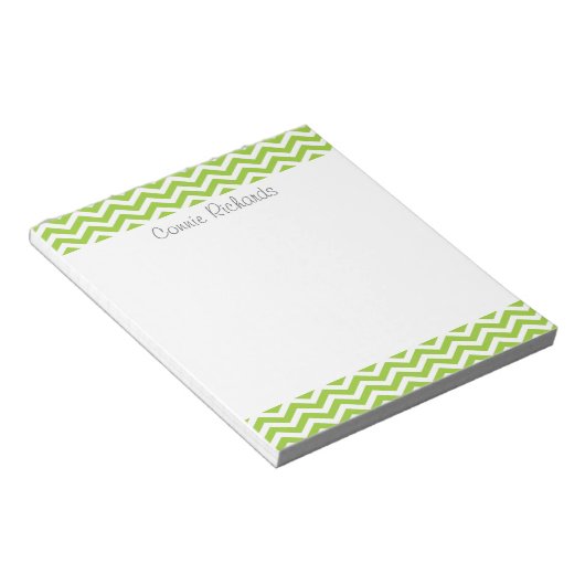 Bloc-notes motif Lime zigzag (Incliné)