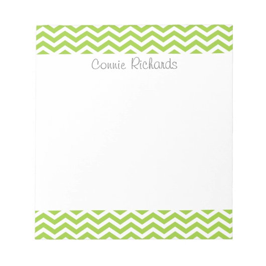 Bloc-notes motif Lime zigzag (Devant)