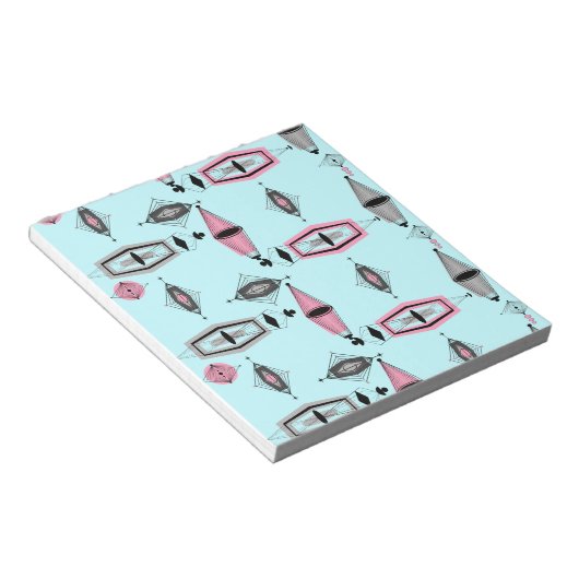 Bloc-notes Motif rose et gris atomique (Incliné)