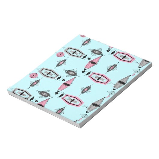 Bloc-notes Motif rose et gris atomique (Tourné)